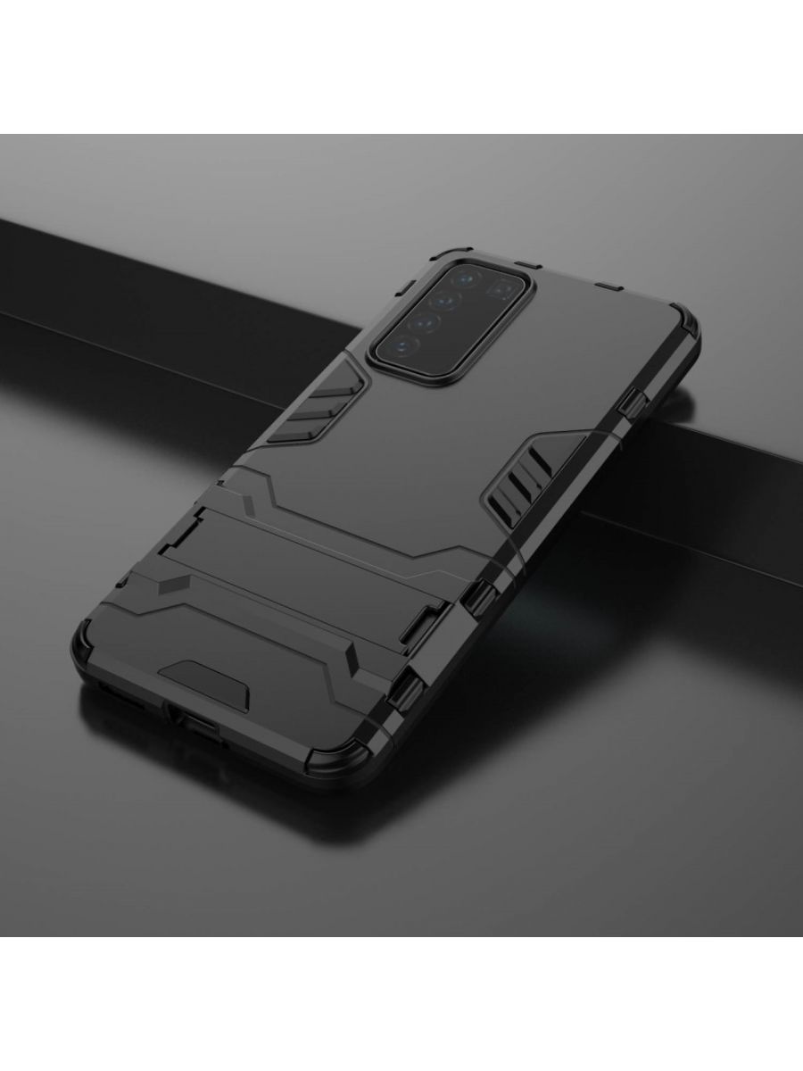 Brodef IRON Противоударный с подставкой чехол для Huawei P40 Черный