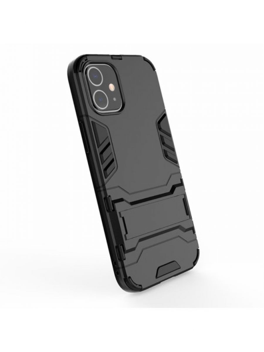 Brodef IRON Противоударный с подставкой чехол для iPhone 12 mini черный