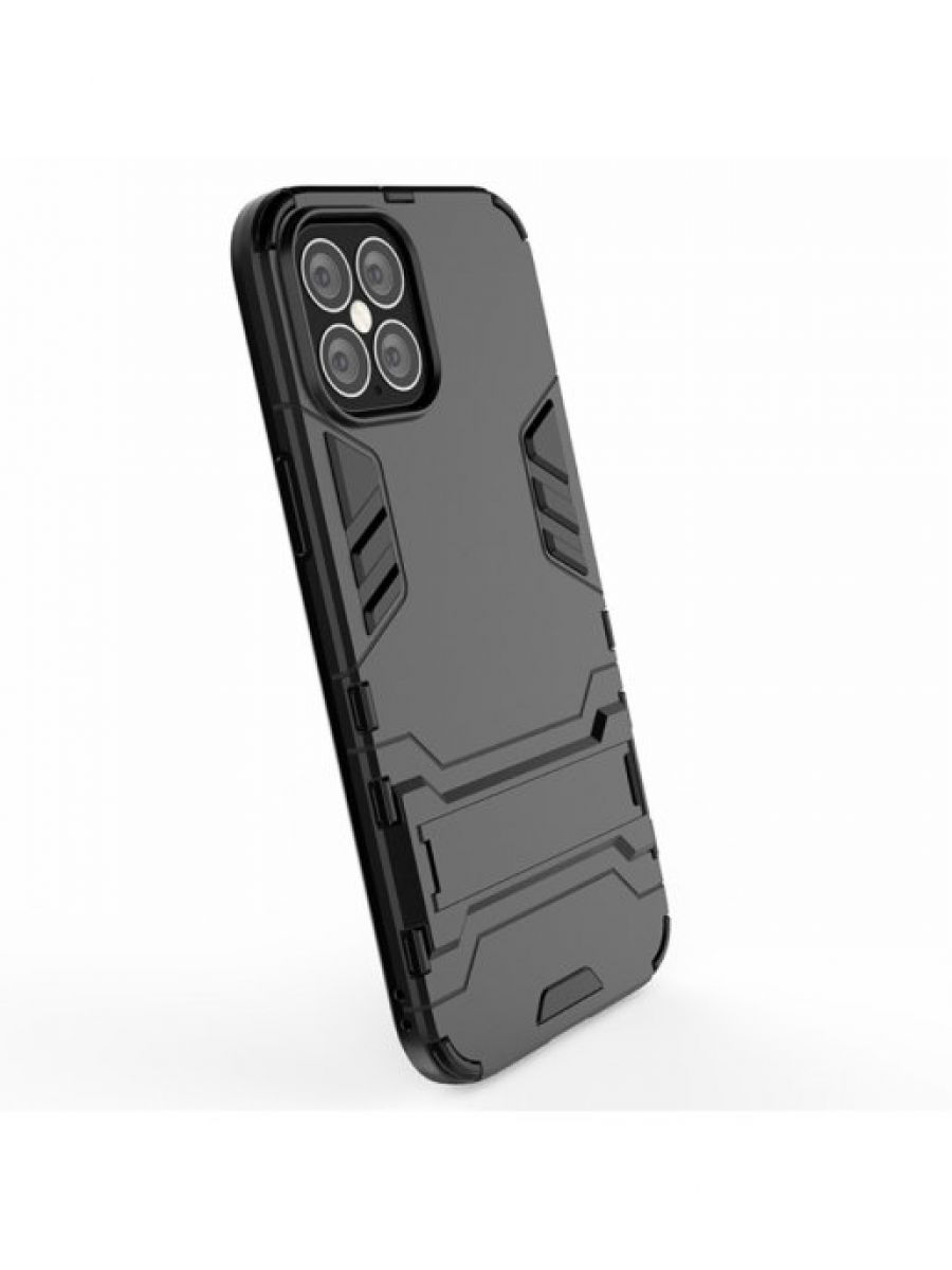 Brodef IRON Противоударный с подставкой чехол для iPhone 12 Pro Max черный