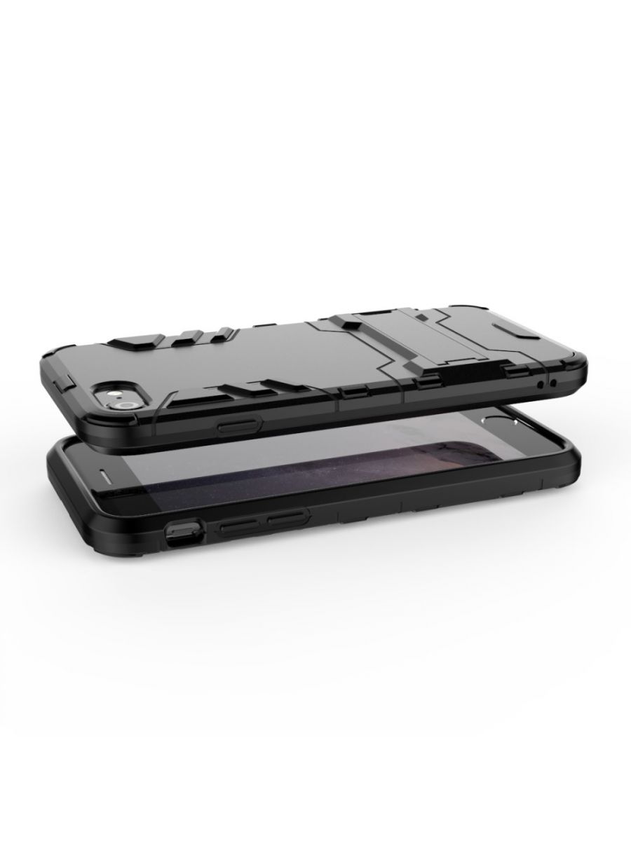 Brodef IRON Противоударный с подставкой чехол для iPhone SE 2020 / iPhone 8 / iPhone 7 Черный