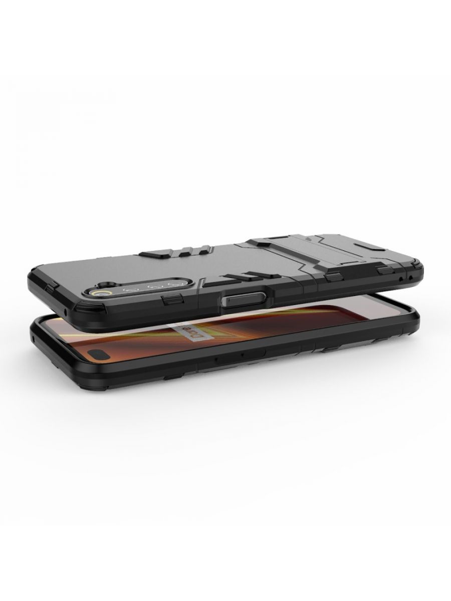 Brodef IRON Противоударный с подставкой чехол для Realme 6 Pro Черный