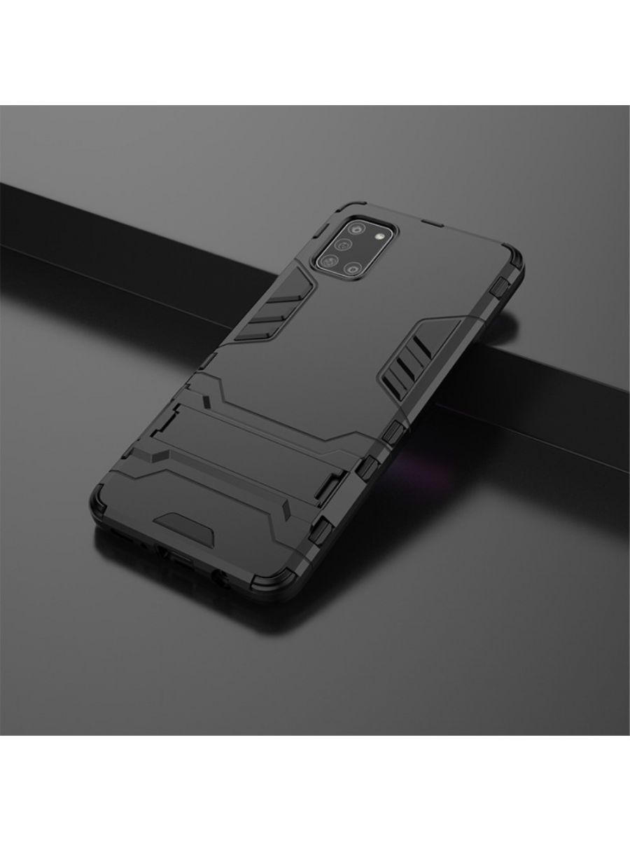 Brodef IRON Противоударный с подставкой чехол для Samsung Galaxy A31 Черный