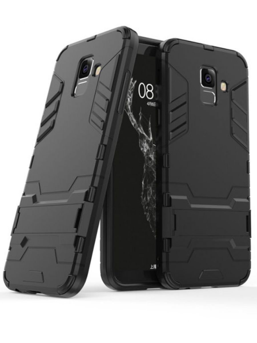 Brodef IRON Противоударный с подставкой чехол для Samsung Galaxy A6 Plus черный