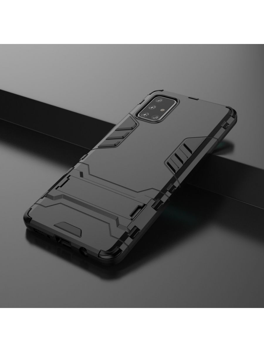 Brodef IRON Противоударный с подставкой чехол для Samsung Galaxy A71 Черный