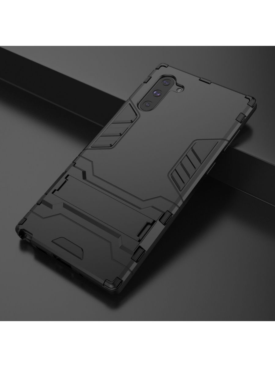 Brodef IRON Противоударный с подставкой чехол для Samsung Galaxy Note 10 Черный