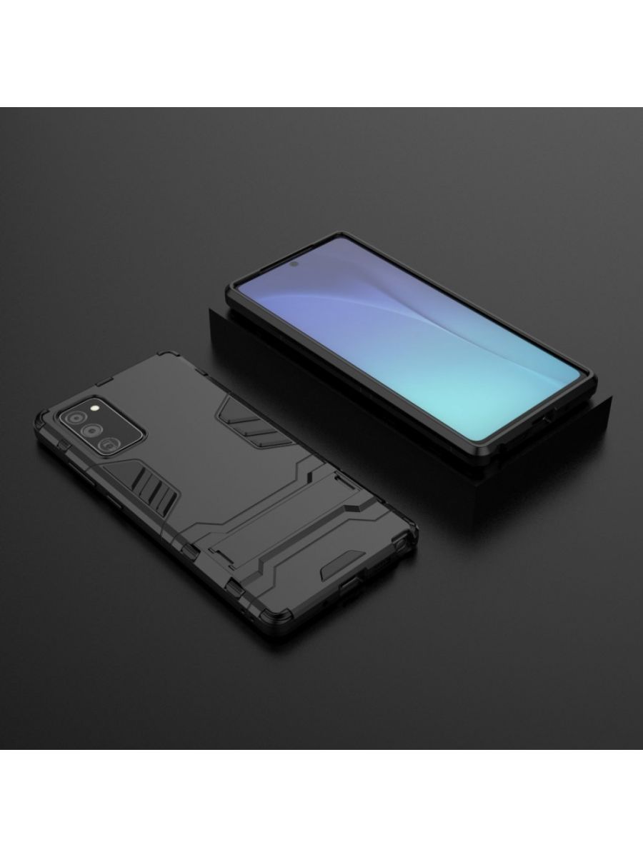 Brodef IRON Противоударный с подставкой чехол для Samsung Galaxy Note 20 Черный