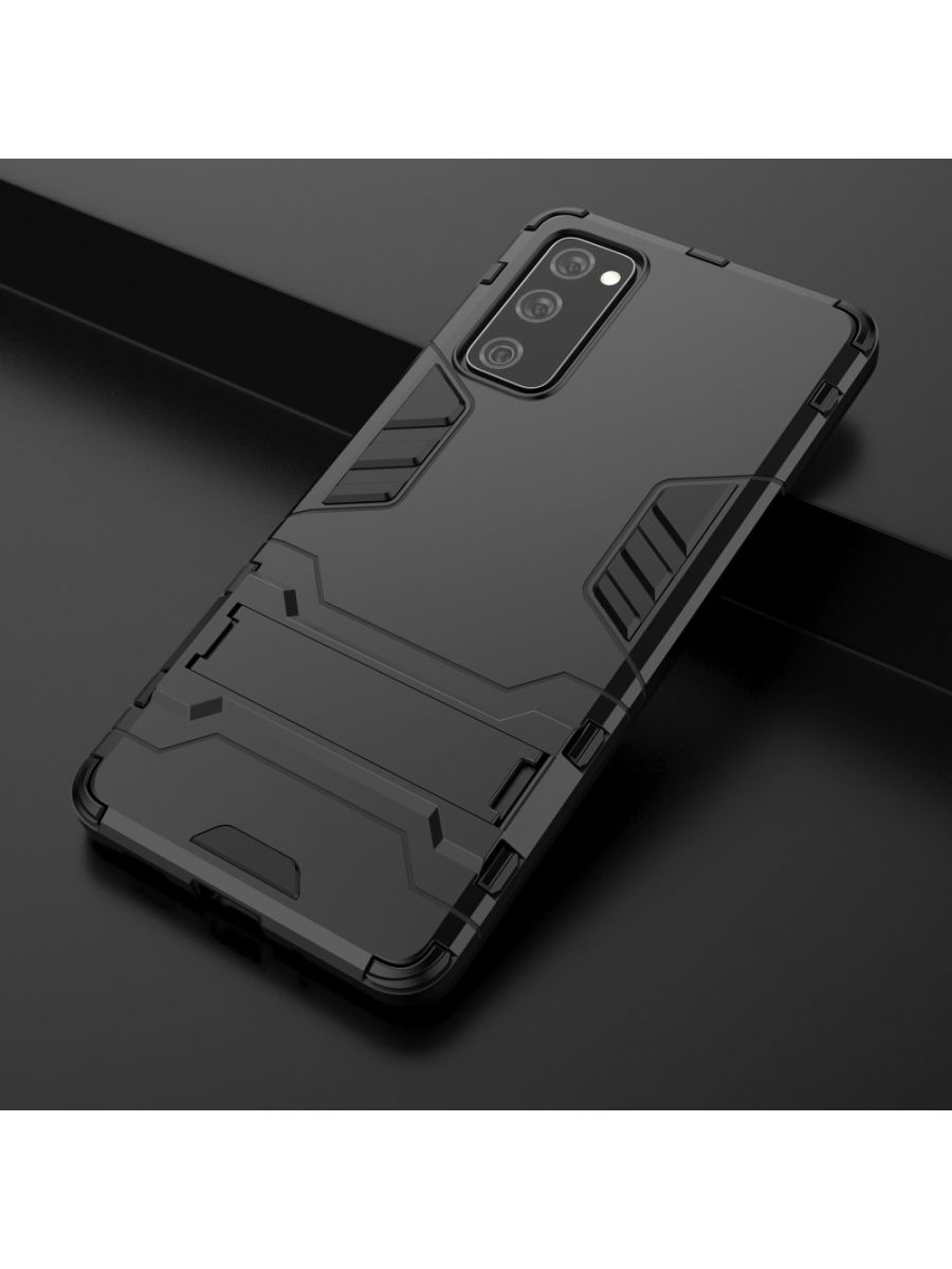 Brodef IRON Противоударный с подставкой чехол для Samsung Galaxy S20 FE Черный