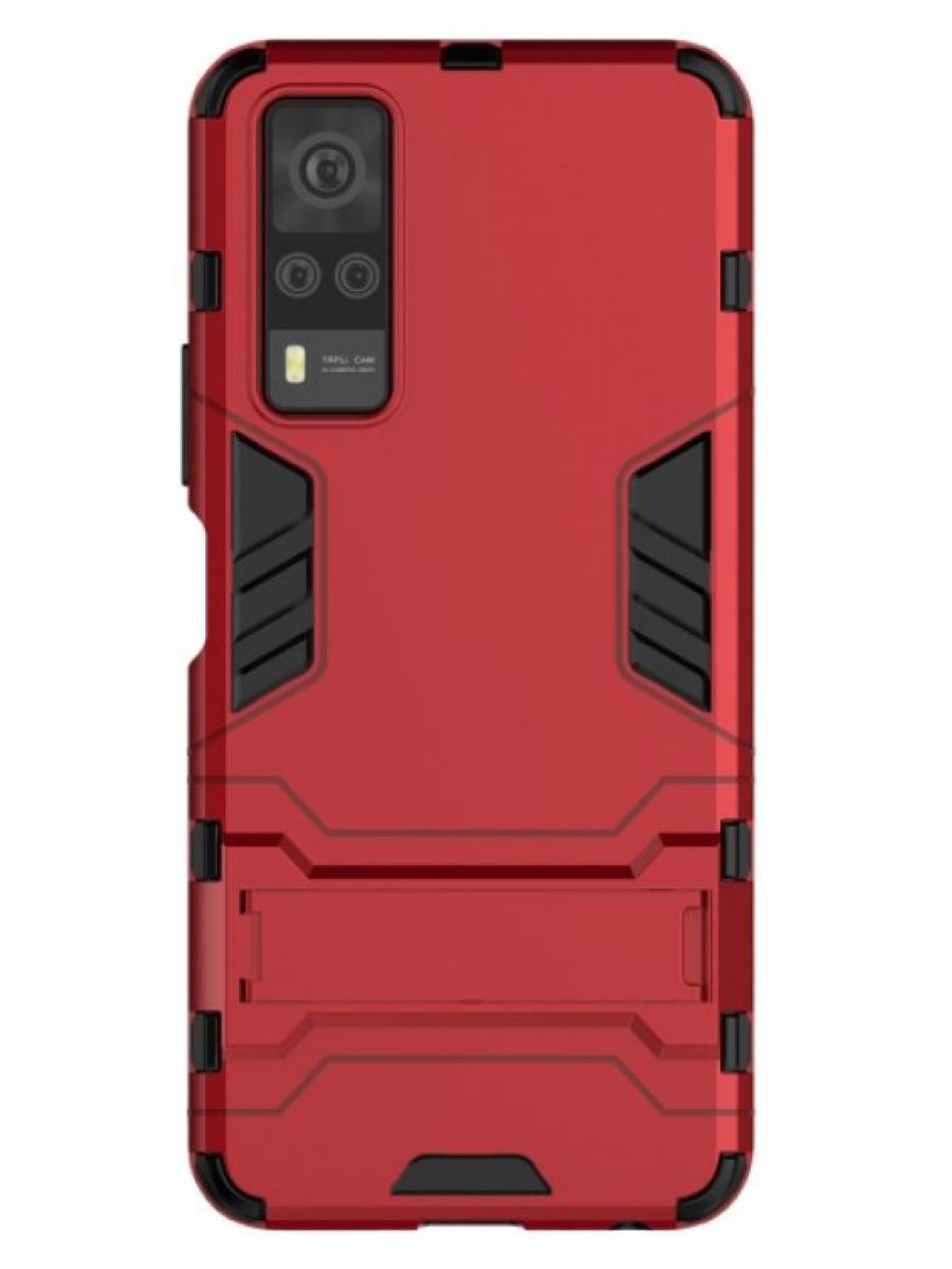 Brodef IRON Противоударный с подставкой чехол для Vivo Y31 Красный