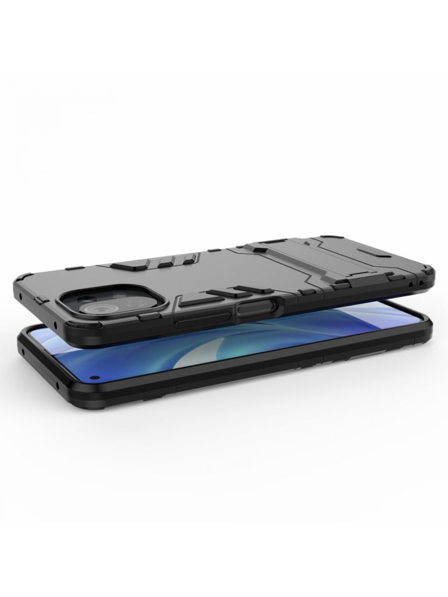 Brodef IRON Противоударный с подставкой чехол для Xiaomi Mi 11 Lite Черный