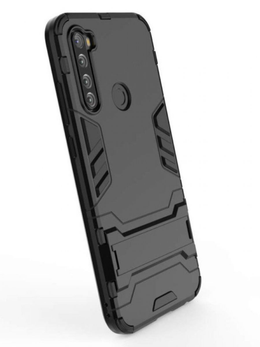 Brodef IRON Противоударный с подставкой чехол для Xiaomi Redmi Note 8 Черный