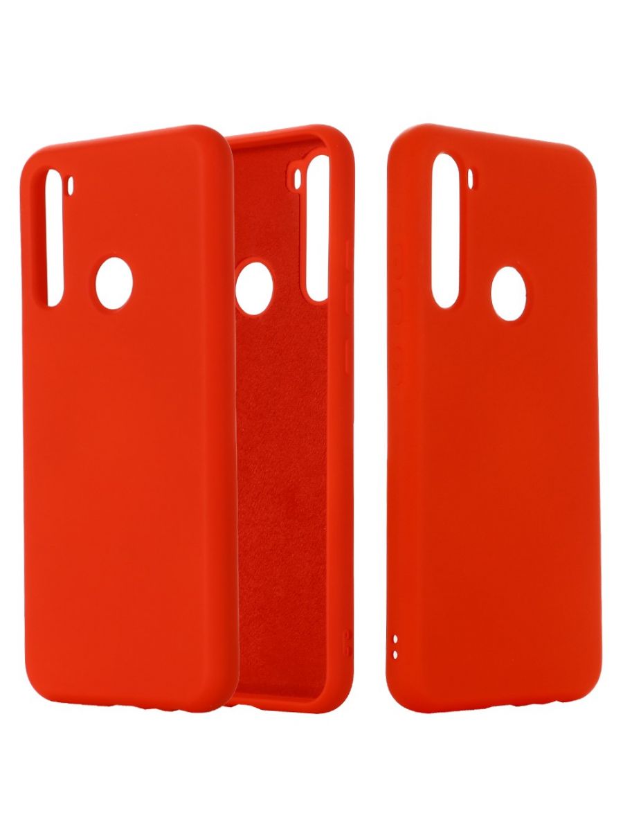 Brodef Liquid Силиконовый чехол для Xiaomi Redmi Note 8T Красный с микрофиброй