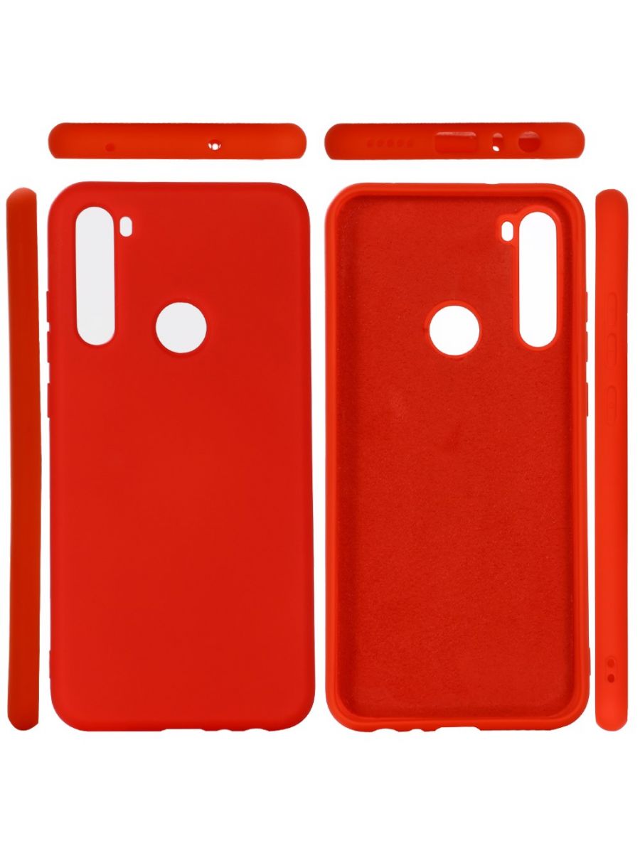 Brodef Liquid Силиконовый чехол для Xiaomi Redmi Note 8T Красный с микрофиброй
