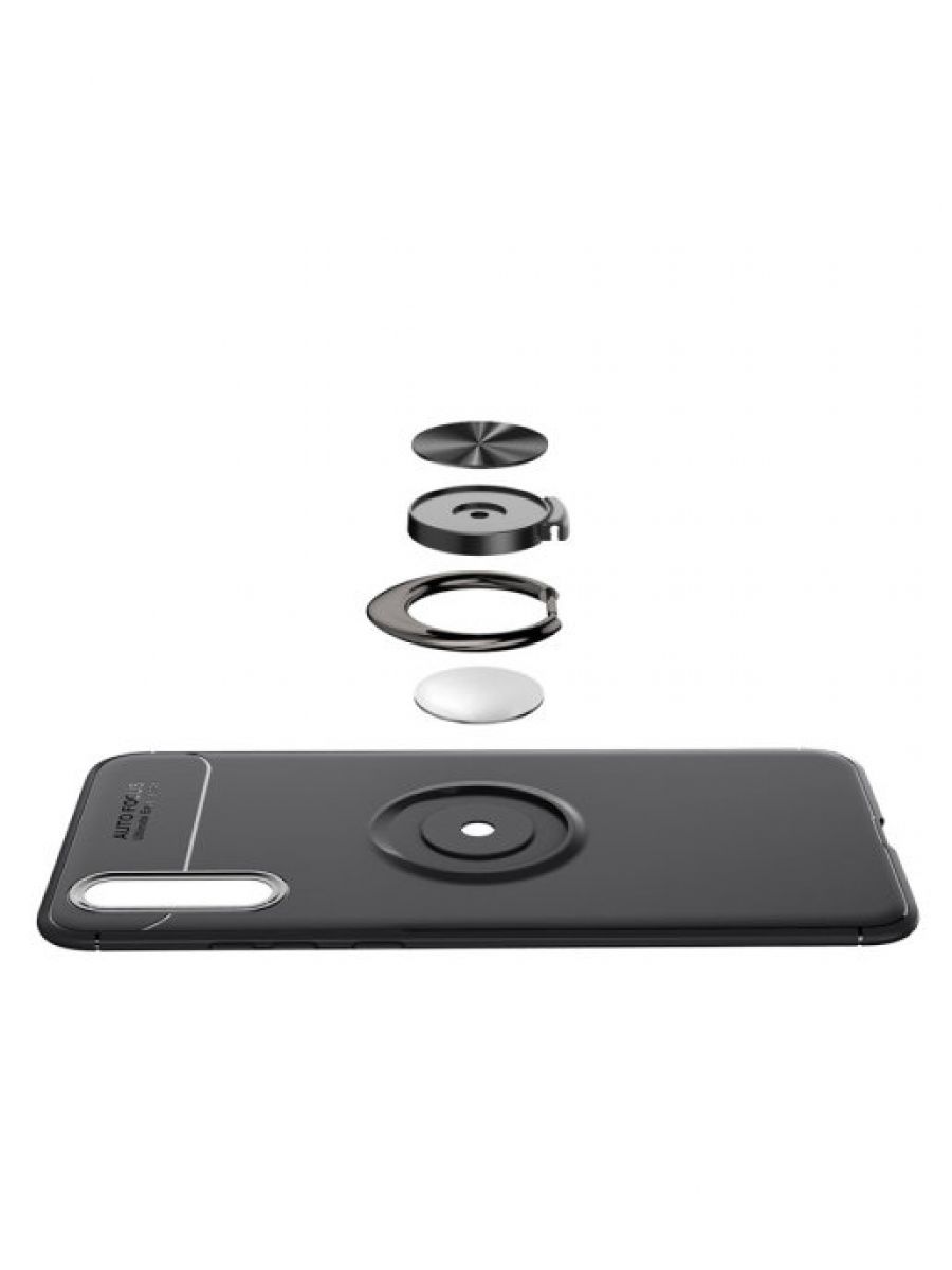 Brodef Revolve Силиконовый чехол с кольцом для Huawei P20 Pro черный
