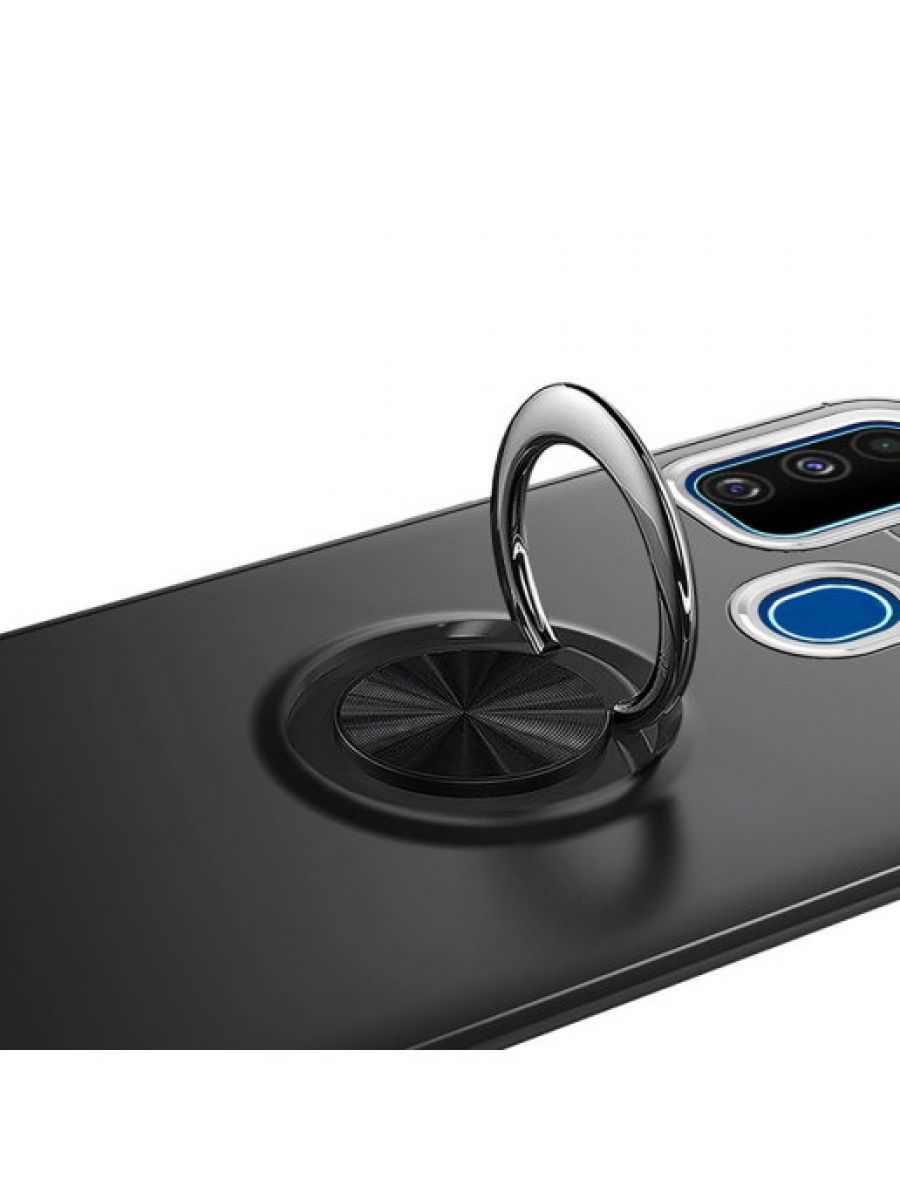 Brodef Revolve Силиконовый чехол с кольцом для Samsung Galaxy M21 / M30s черный