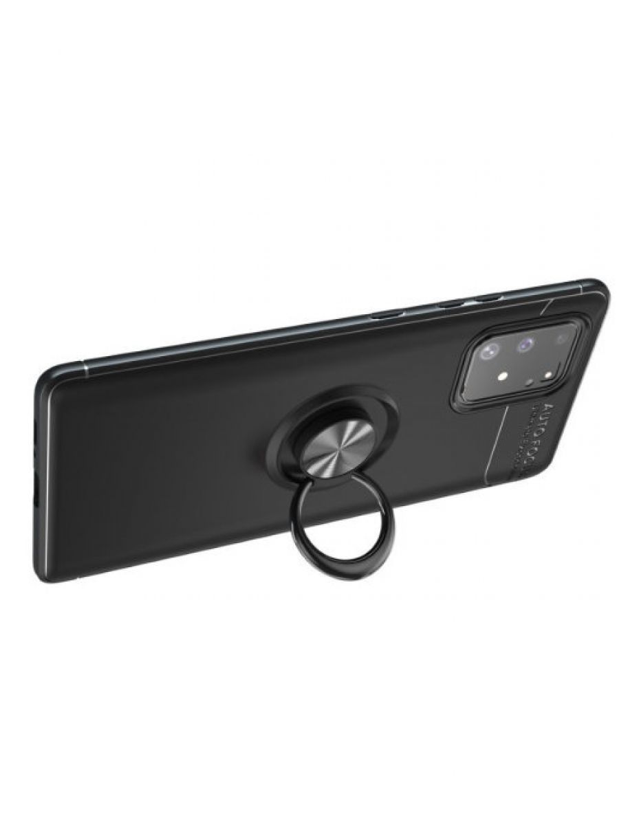Brodef Revolve Силиконовый чехол с кольцом для Samsung Galaxy Note 10 lite Черный