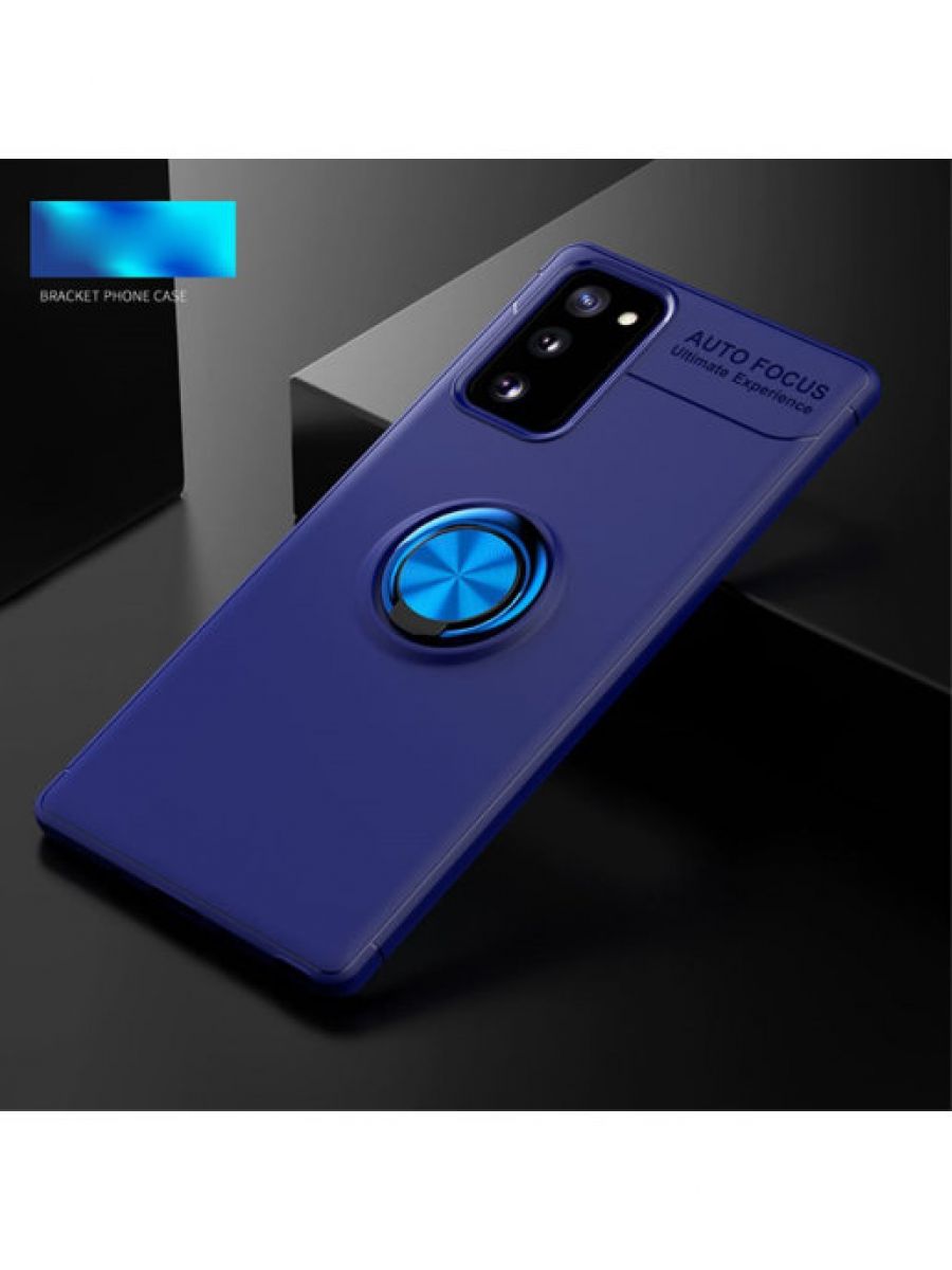 Brodef Revolve Силиконовый чехол с кольцом для Samsung Galaxy Note 20 Ultra синий