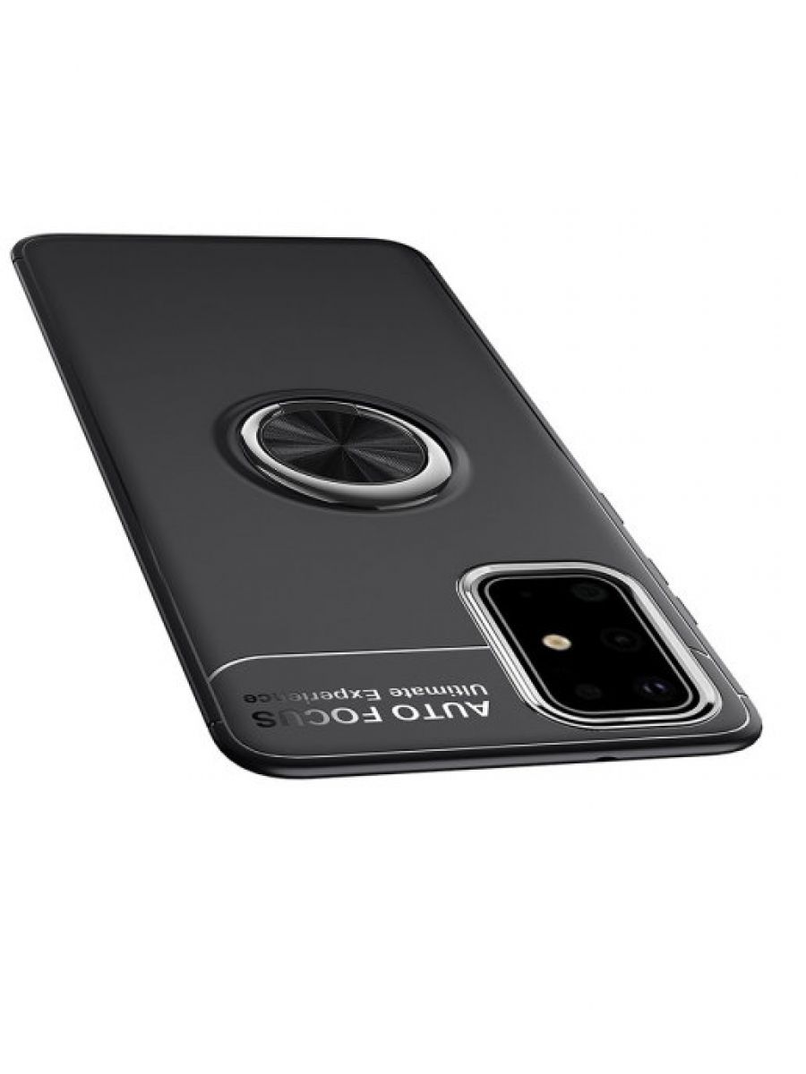 Brodef Revolve Силиконовый чехол с кольцом для Samsung Galaxy S20 FE черный