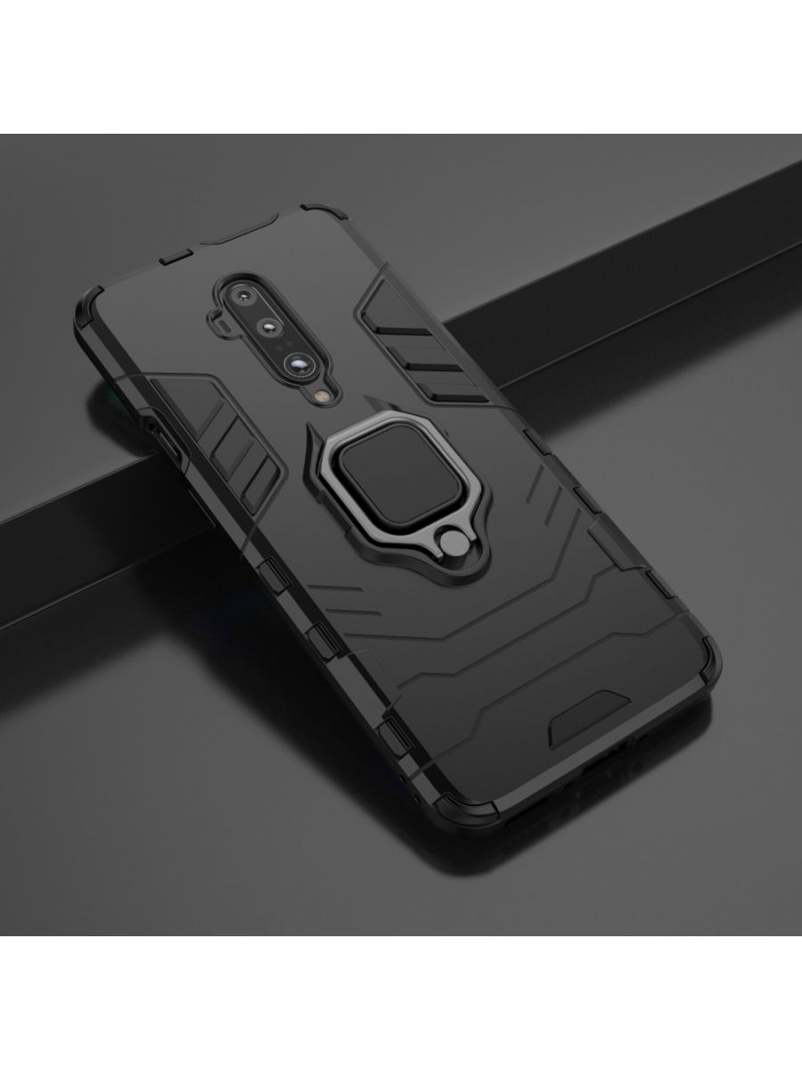 Brodef Ring Противоударный чехол с кольцом для OnePlus 7T Pro черный
