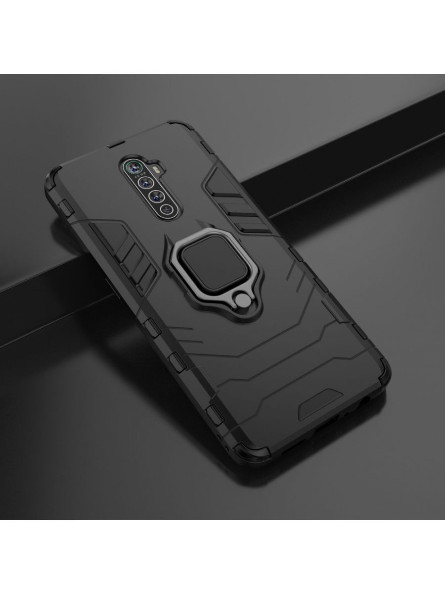 Brodef Ring Противоударный чехол с кольцом для Realme X2 Pro черный