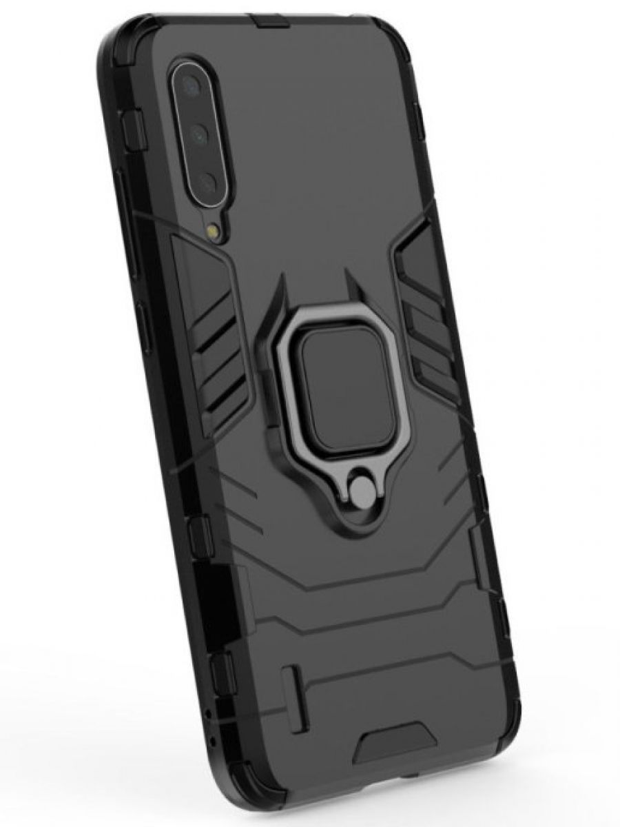 Brodef Ring Противоударный чехол с кольцом для Xiaomi Mi 9 Lite Черный