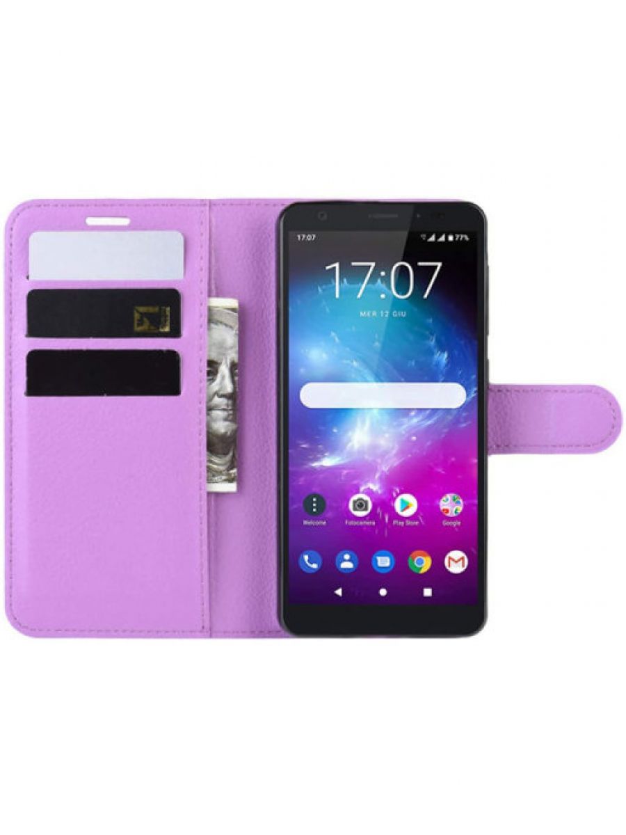 Brodef Wallet Чехол книжка кошелек для ZTE Blade A5 2019 фиолетовый