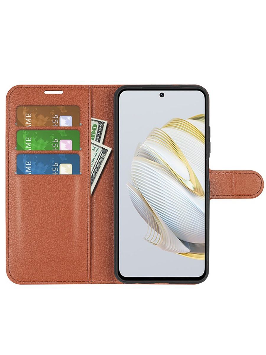 Wallet Чехол книжка с магнитом эко кожаный с карманом для карты на Huawei  Nova 10 SE