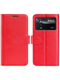 Retro Чехол книжка для Xiaomi Poco X4 Pro 5G Красный