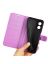 Wallet Чехол книжка с магнитом эко кожаный с карманом для карты на OPPO A58 4G фиолетовый