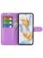 Wallet Чехол книжка с магнитом эко кожаный с карманом для карты на Honor 90 фиолетовый