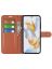 Wallet Чехол книжка с магнитом эко кожаный с карманом для карты на Honor 90 коричневый