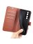 Wallet Чехол книжка с магнитом эко кожаный с карманом для карты на Honor 90 коричневый