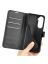 Wallet Чехол книжка с магнитом эко кожаный с карманом для карты на Honor 90 Lite черный
