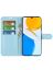 Wallet Чехол книжка с магнитом эко кожаный с карманом для карты на Honor X7 голубой