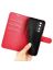 Wallet Чехол книжка с магнитом эко кожаный с карманом для карты на Huawei Honor 70 красный
