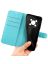 Wallet Чехол книжка с магнитом эко кожаный с карманом для карты на Huawei Honor X9 голубой