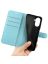 Wallet Чехол книжка с магнитом эко кожаный с карманом для карты на Huawei Nova Y70 голубой