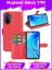 Wallet Чехол книжка с магнитом эко кожаный с карманом для карты на Huawei Nova Y70 красный