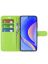 Wallet Чехол книжка с магнитом эко кожаный с карманом для карты на Huawei nova Y90 зеленый