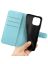 Wallet Чехол книжка с магнитом эко кожаный с карманом для карты на iPhone 14 pro max голубой