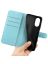Wallet Чехол книжка с магнитом эко кожаный с карманом для карты на OPPO A17 / A17K голубой