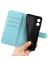 Wallet Чехол книжка с магнитом эко кожаный с карманом для карты на OPPO A58 4G голубой