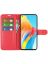 Wallet Чехол книжка с магнитом эко кожаный с карманом для карты на Oppo A78 красный