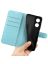 Wallet Чехол книжка с магнитом эко кожаный с карманом для карты на OPPO Reno 8T 4G голубой