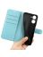 Wallet Чехол книжка с магнитом эко кожаный с карманом для карты на Realme 10 голубой