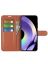 Wallet Чехол книжка с магнитом эко кожаный с карманом для карты на Realme 10 Pro коричневый
