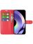 Wallet Чехол книжка с магнитом эко кожаный с карманом для карты на Realme 10 Pro красный