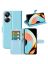 Wallet Чехол книжка с магнитом эко кожаный с карманом для карты на Realme 10 Pro+ / Realme 10 Pro plus голубой