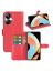 Wallet Чехол книжка с магнитом эко кожаный с карманом для карты на Realme 10 Pro+ / Realme 10 Pro plus красный