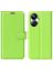 Wallet Чехол книжка с магнитом эко кожаный с карманом для карты на Realme 10 Pro+ / Realme 10 Pro plus зеленый