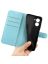 Wallet Чехол книжка с магнитом эко кожаный с карманом для карты на Realme C33 голубой